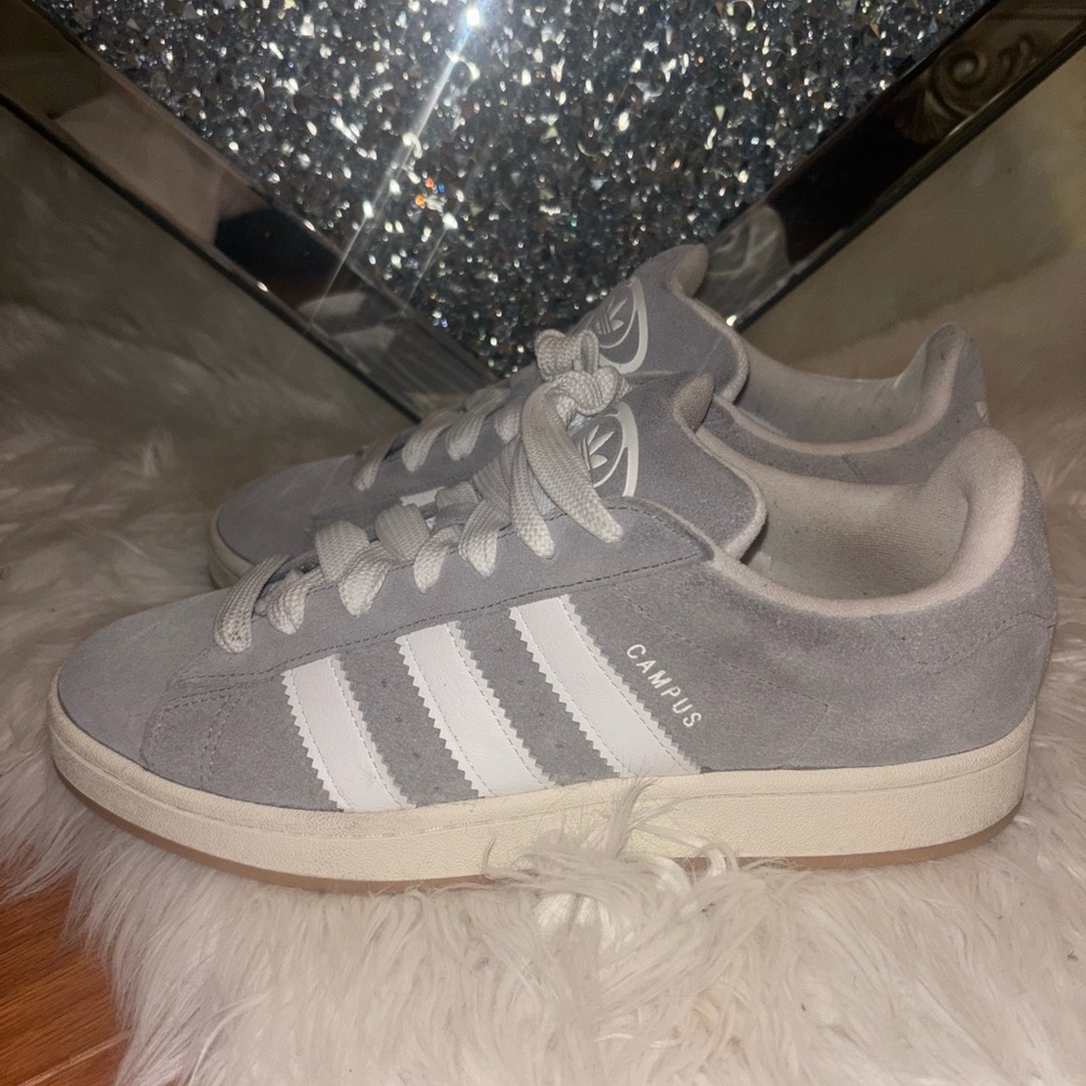 Adidas Campus Gray and White Sneakers